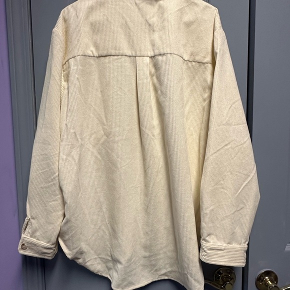 Pink Lily Cream Corduroy Button-Up Shirt - Picture 3 of 4